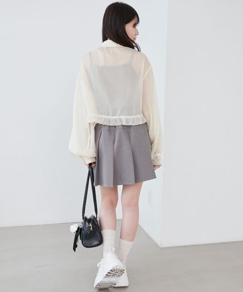 MAJESTIC LEGON / マジェスティックレゴン シャツ・ブラウス | インナー付きドロストシアーブラウス | 詳細3