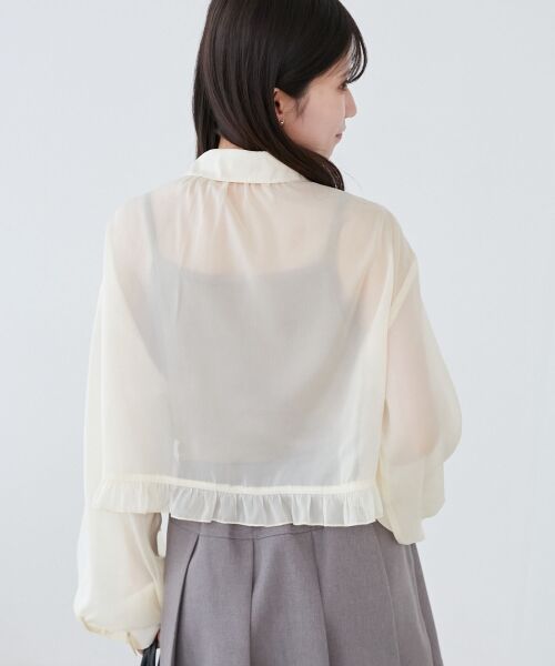 MAJESTIC LEGON / マジェスティックレゴン シャツ・ブラウス | インナー付きドロストシアーブラウス | 詳細6