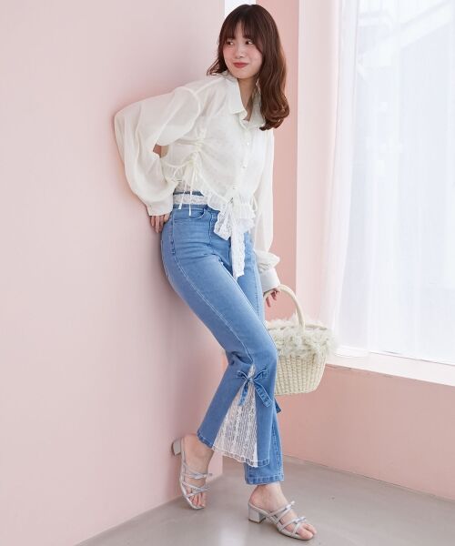 MAJESTIC LEGON / マジェスティックレゴン シャツ・ブラウス | インナー付きドロストシアーブラウス | 詳細9