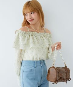 MAJESTIC LEGON / マジェスティックレゴン シャツ・ブラウス | ティアードフリルオフショルブラウス