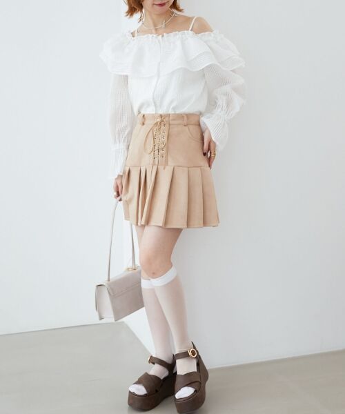 MAJESTIC LEGON / マジェスティックレゴン シャツ・ブラウス | ティアードフリルオフショルブラウス | 詳細1