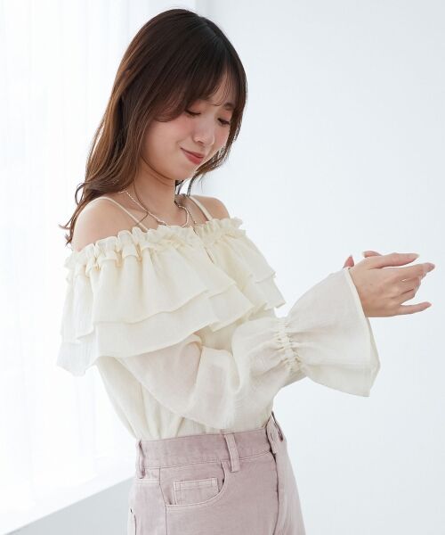 MAJESTIC LEGON / マジェスティックレゴン シャツ・ブラウス | ティアードフリルオフショルブラウス | 詳細13