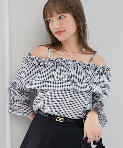 MAJESTIC LEGON / マジェスティックレゴン シャツ・ブラウス | ティアードフリルオフショルブラウス | 詳細19