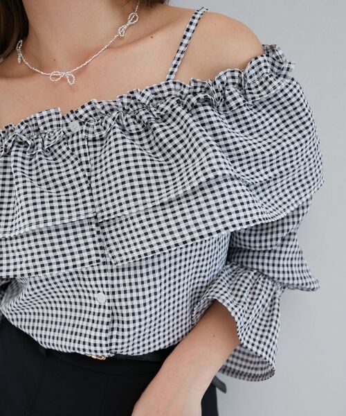 MAJESTIC LEGON / マジェスティックレゴン シャツ・ブラウス | ティアードフリルオフショルブラウス | 詳細22