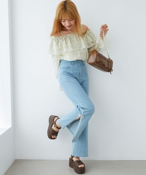 MAJESTIC LEGON / マジェスティックレゴン シャツ・ブラウス | ティアードフリルオフショルブラウス | 詳細24