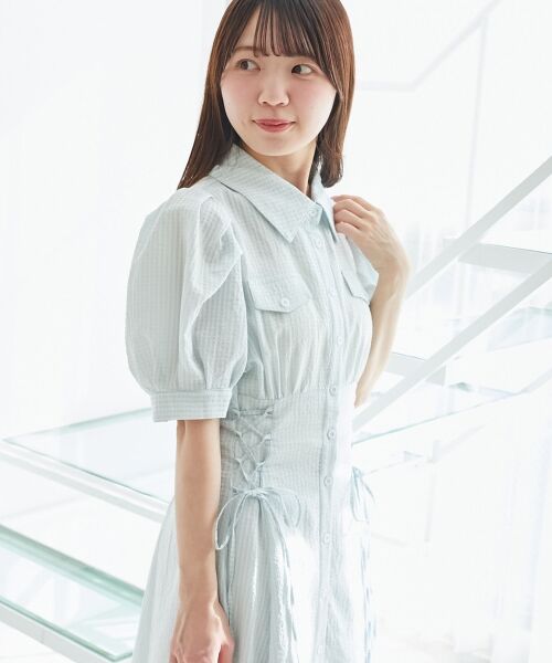 MAJESTIC LEGON / マジェスティックレゴン ロング・マキシ丈ワンピース | サイドレースアップシャツワンピース | 詳細17