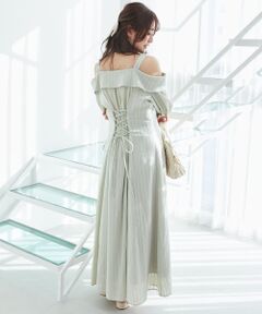 MAJESTIC LEGON / マジェスティックレゴン ロング・マキシ丈ワンピース | オフショルシャツワンピース