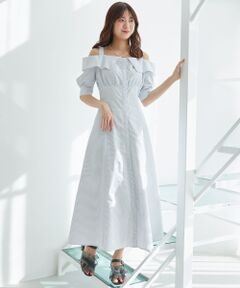 MAJESTIC LEGON / マジェスティックレゴン ロング・マキシ丈ワンピース | オフショルシャツワンピース