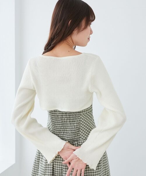 MAJESTIC LEGON / マジェスティックレゴン ミニ丈・ひざ丈ワンピース | リブニット×デコルテオープンワンピ | 詳細13