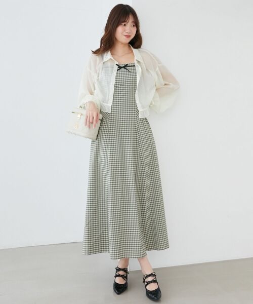 MAJESTIC LEGON / マジェスティックレゴン ミニ丈・ひざ丈ワンピース | リブニット×デコルテオープンワンピ | 詳細14