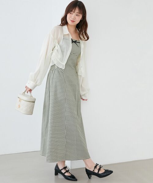 MAJESTIC LEGON / マジェスティックレゴン ミニ丈・ひざ丈ワンピース | リブニット×デコルテオープンワンピ | 詳細15