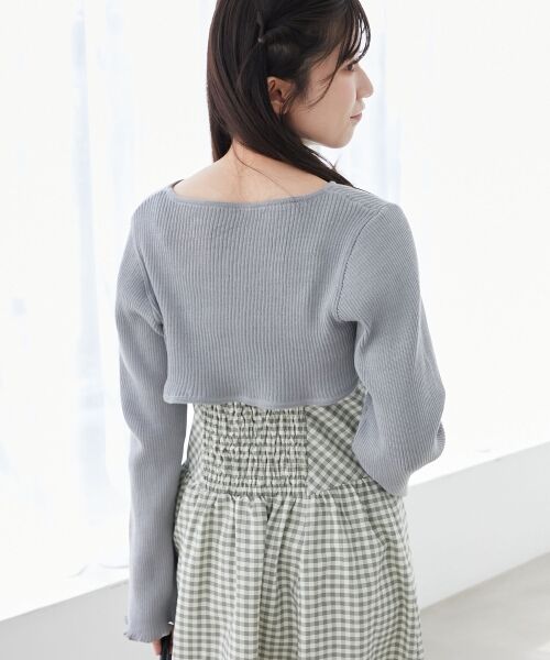 MAJESTIC LEGON / マジェスティックレゴン ミニ丈・ひざ丈ワンピース | リブニット×デコルテオープンワンピ | 詳細28