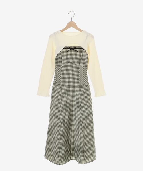 MAJESTIC LEGON / マジェスティックレゴン ミニ丈・ひざ丈ワンピース | リブニット×デコルテオープンワンピ | 詳細30