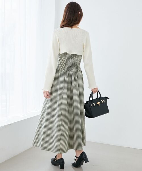 MAJESTIC LEGON / マジェスティックレゴン ミニ丈・ひざ丈ワンピース | リブニット×デコルテオープンワンピ | 詳細8