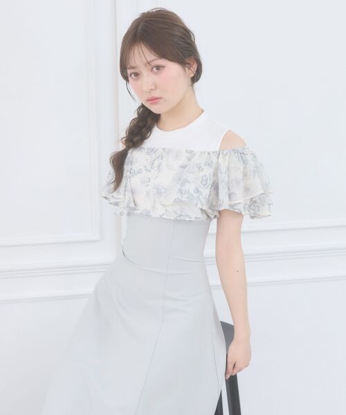 MAJESTIC LEGON / マジェスティックレゴン ロング・マキシ丈ワンピース | ウエストきゅっとフリルフレアワンピ | 詳細3