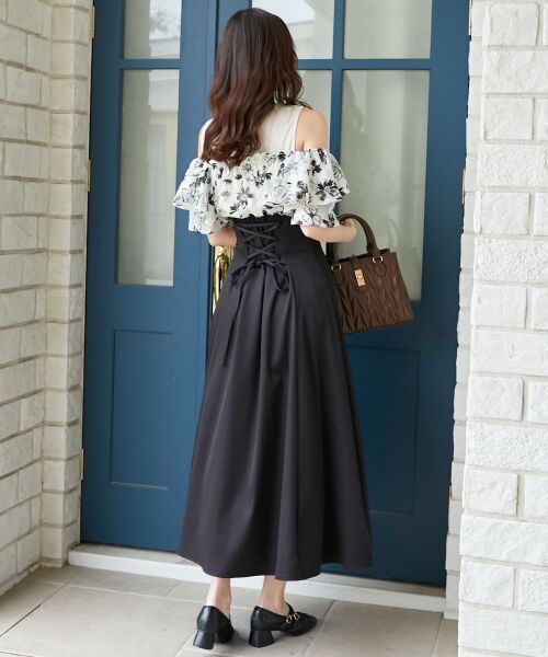 MAJESTIC LEGON / マジェスティックレゴン ロング・マキシ丈ワンピース | ウエストきゅっとフリルフレアワンピ | 詳細17