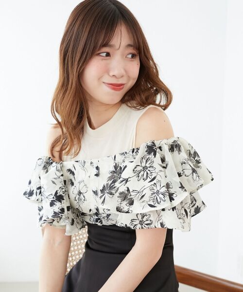 MAJESTIC LEGON / マジェスティックレゴン ロング・マキシ丈ワンピース | ウエストきゅっとフリルフレアワンピ | 詳細25