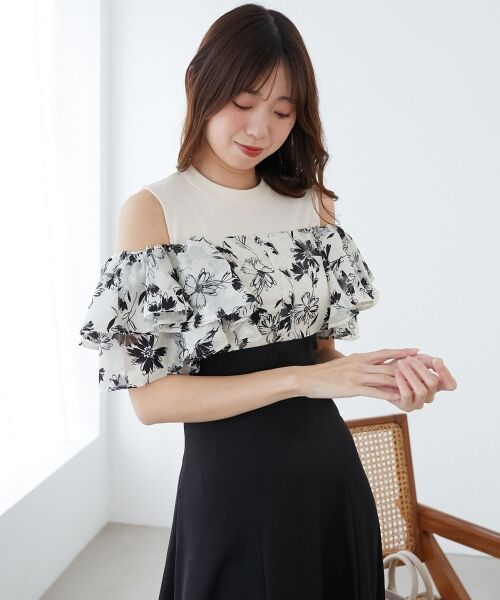 MAJESTIC LEGON / マジェスティックレゴン ロング・マキシ丈ワンピース | ウエストきゅっとフリルフレアワンピ | 詳細26