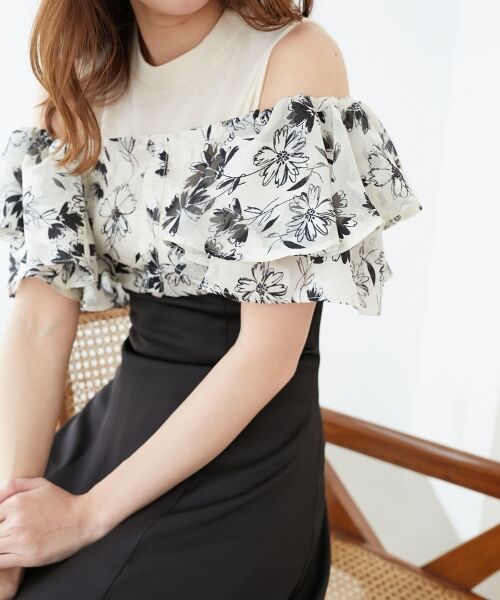 MAJESTIC LEGON / マジェスティックレゴン ロング・マキシ丈ワンピース | ウエストきゅっとフリルフレアワンピ | 詳細19