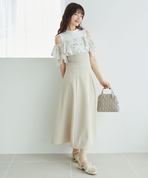 MAJESTIC LEGON / マジェスティックレゴン ロング・マキシ丈ワンピース | ウエストきゅっとフリルフレアワンピ | 詳細30