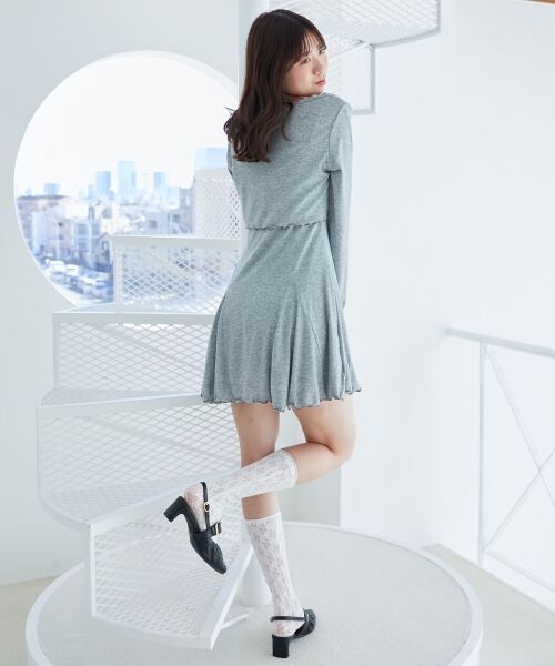 MAJESTIC LEGON / マジェスティックレゴン ミニ丈・ひざ丈ワンピース | カーデセット肩リボンキャミワンピ | 詳細11