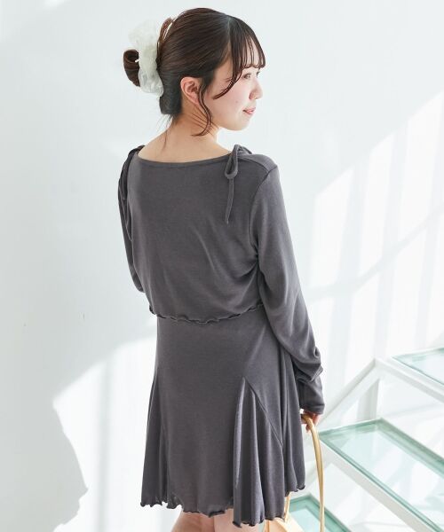 MAJESTIC LEGON / マジェスティックレゴン ミニ丈・ひざ丈ワンピース | カーデセット肩リボンキャミワンピ | 詳細18