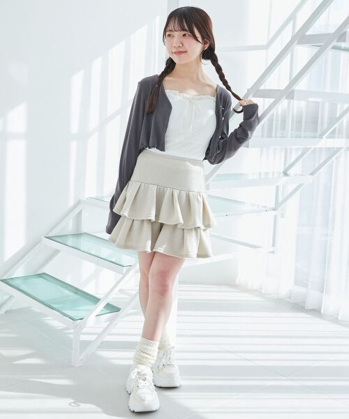 MAJESTIC LEGON / マジェスティックレゴン ミニ丈・ひざ丈ワンピース | カーデセット肩リボンキャミワンピ | 詳細20