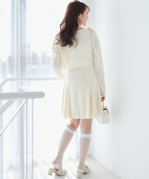 MAJESTIC LEGON / マジェスティックレゴン ミニ丈・ひざ丈ワンピース | カーデセット肩リボンキャミワンピ | 詳細3