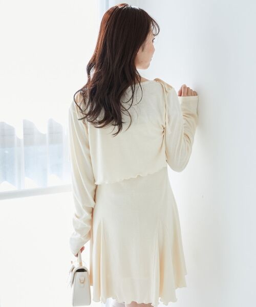 MAJESTIC LEGON / マジェスティックレゴン ミニ丈・ひざ丈ワンピース | カーデセット肩リボンキャミワンピ | 詳細6