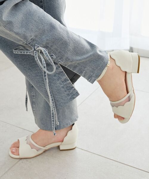 MAJESTIC LEGON / マジェスティックレゴン サンダル | スカラップローヒールサンダル | 詳細7