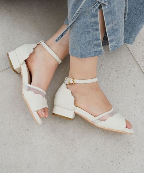 MAJESTIC LEGON / マジェスティックレゴン サンダル | スカラップローヒールサンダル | 詳細8