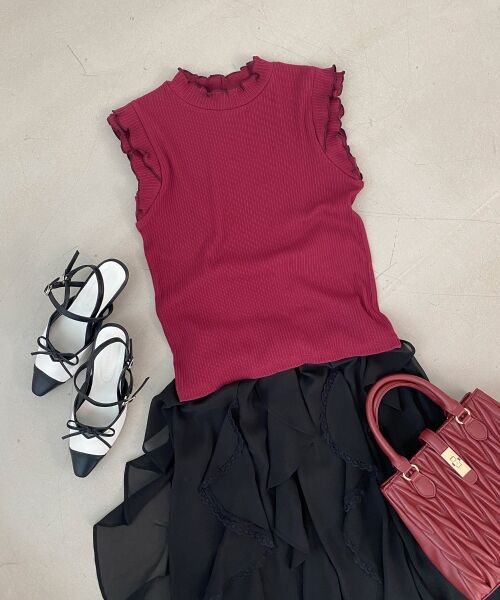 MAJESTIC LEGON / マジェスティックレゴン カットソー | ノースリフリルメロウリブトップス | 詳細1