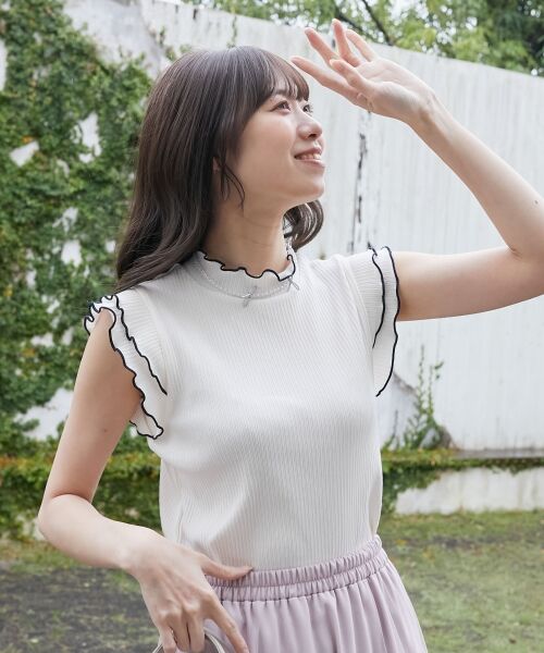 MAJESTIC LEGON / マジェスティックレゴン カットソー | ノースリフリルメロウリブトップス | 詳細13