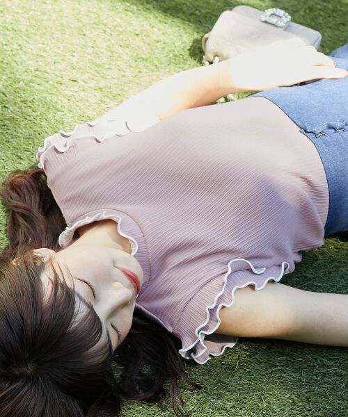 MAJESTIC LEGON / マジェスティックレゴン カットソー | ノースリフリルメロウリブトップス | 詳細16