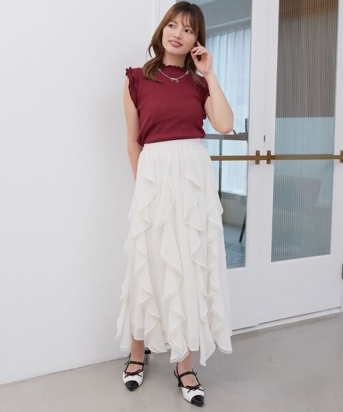 MAJESTIC LEGON / マジェスティックレゴン カットソー | ノースリフリルメロウリブトップス | 詳細2