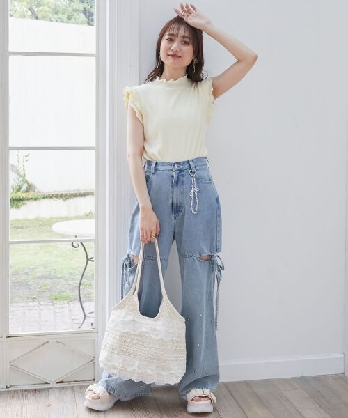 MAJESTIC LEGON / マジェスティックレゴン カットソー | ノースリフリルメロウリブトップス | 詳細24