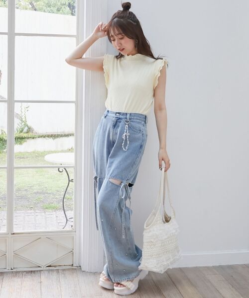 MAJESTIC LEGON / マジェスティックレゴン カットソー | ノースリフリルメロウリブトップス | 詳細25