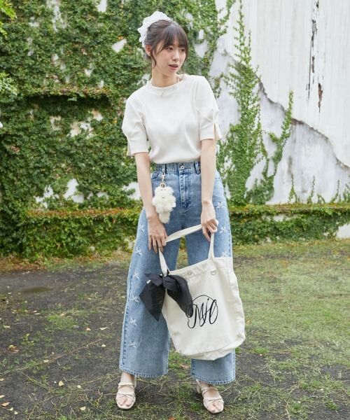 MAJESTIC LEGON/マジェスティックレゴン タックスリーブトップス アイボリー M MAJESTIC LEGON/マジェスティックレゴン タックスリーブトップス アイボリー M