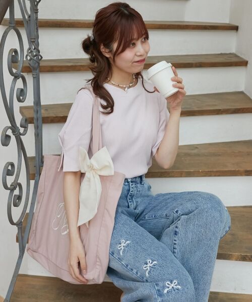 MAJESTIC LEGON/マジェスティックレゴン タックスリーブトップス ピンク M MAJESTIC LEGON/マジェスティックレゴン タックスリーブトップス ピンク M