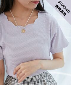 MAJESTIC LEGON / マジェスティックレゴン カットソー | スカラップデザイントップス