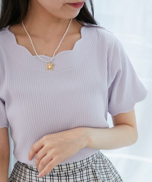 MAJESTIC LEGON / マジェスティックレゴン カットソー | スカラップデザイントップス | 詳細5