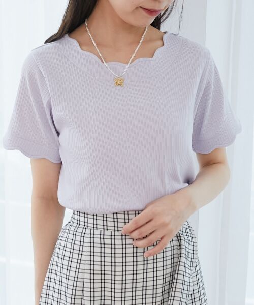 MAJESTIC LEGON / マジェスティックレゴン カットソー | スカラップデザイントップス | 詳細18