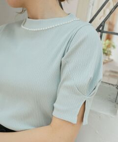 MAJESTIC LEGON / マジェスティックレゴン カットソー | ネックパールリブトップス