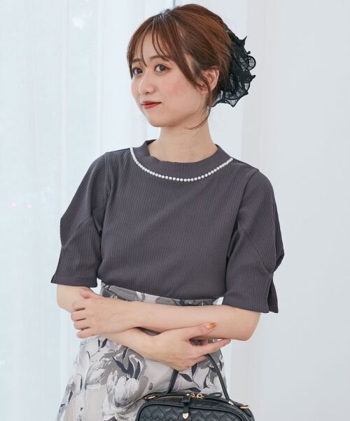 MAJESTIC LEGON / マジェスティックレゴン カットソー | ネックパールリブトップス | 詳細20
