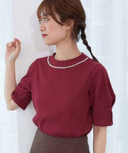 MAJESTIC LEGON / マジェスティックレゴン カットソー | ネックパールリブトップス | 詳細7