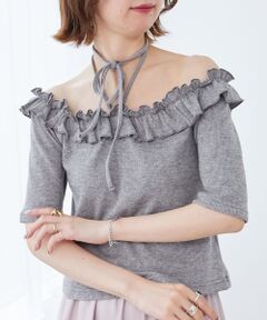 MAJESTIC LEGON / マジェスティックレゴン カットソー | マルチwayチョーカーフリルトップス