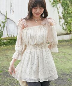 MAJESTIC LEGON / マジェスティックレゴン シャツ・ブラウス | ∞ショルダーリボン半袖チュニック