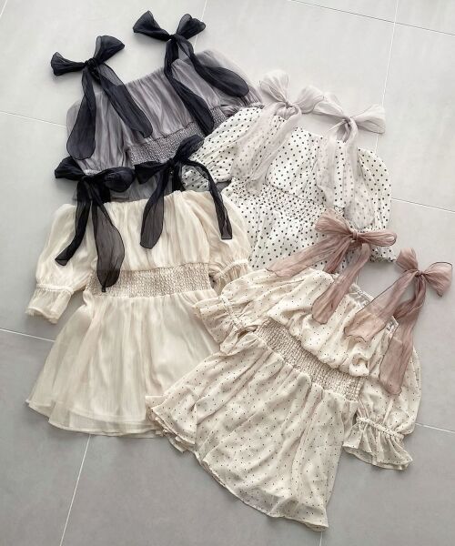 MAJESTIC LEGON / マジェスティックレゴン シャツ・ブラウス | ∞ショルダーリボン半袖チュニック | 詳細1