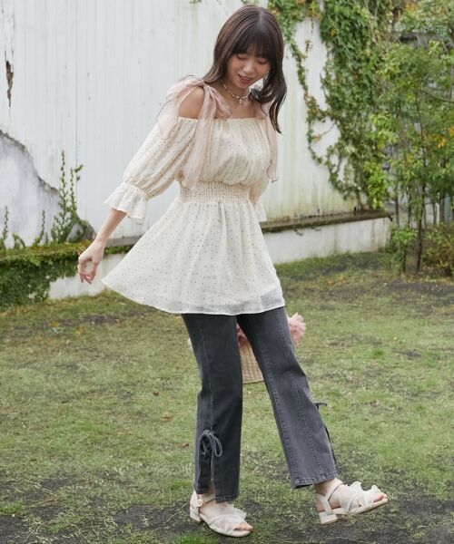 MAJESTIC LEGON / マジェスティックレゴン シャツ・ブラウス | ∞ショルダーリボン半袖チュニック | 詳細10