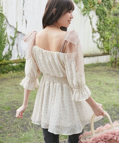 MAJESTIC LEGON / マジェスティックレゴン シャツ・ブラウス | ∞ショルダーリボン半袖チュニック | 詳細14